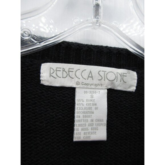 VINTAGE Rebecca Stone Sweater Small Cardigan Art Cottage Cooking 90s - Picture 10 of 11